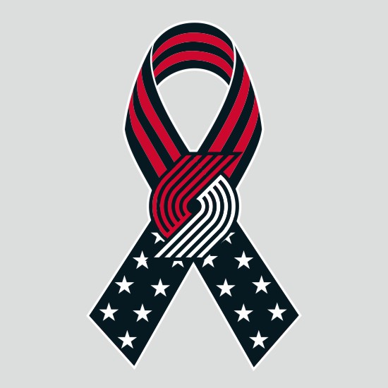 Portland Trail Blazers Ribbon American Flag logo iron on paper